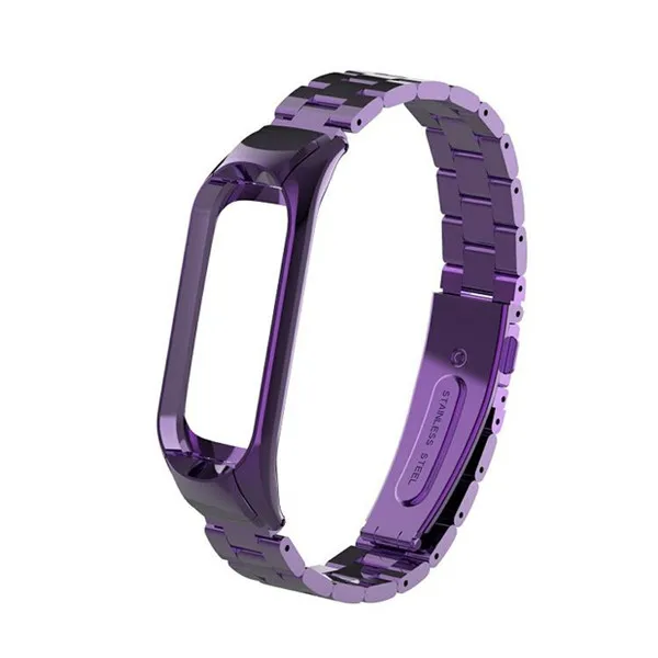 Xiaomi mi ремешок 3 сменный металлический ремешок на запястье для mi Band 3 Смарт-браслет аксессуары для оригинального Xioa mi band - Цвет: purple