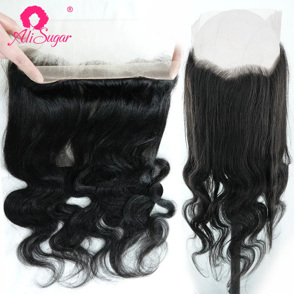 Али сахарные волосы бразильские волнистые 360 Кружева Фронтальная 100%