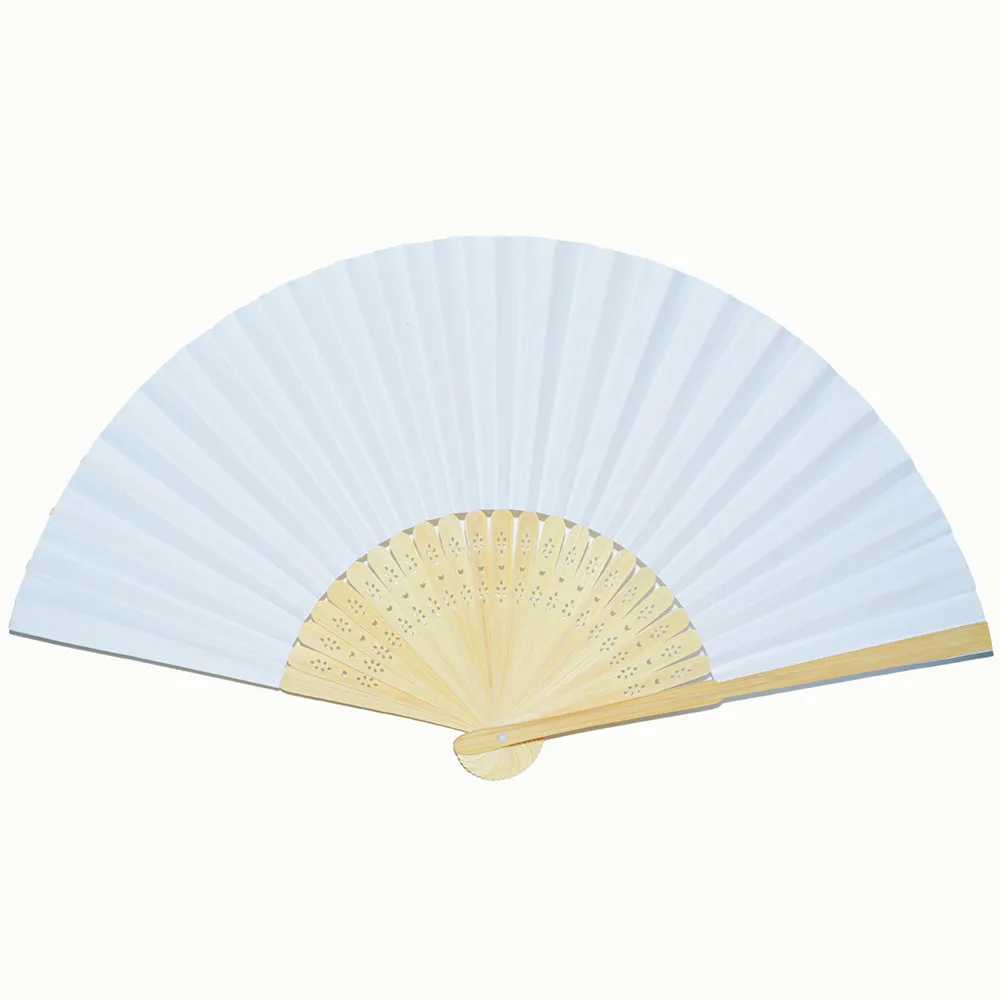 

Hand Fans Decorative Elegant Hand Fans Personalized 12 Pack Hand White Paper Bamboo Folding Fans Handheld Folded Fan K620