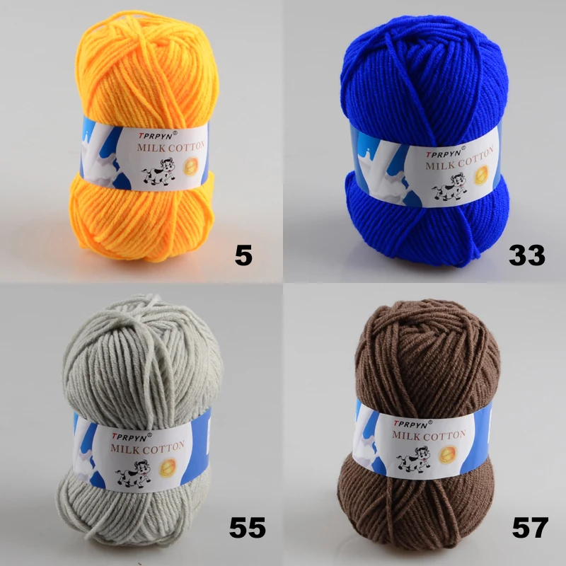 TPRPYN 1 шт. = 50 г пряжа для вязания крючком из молочного хлопка, мягкая теплая Детская Пряжа для ручного вязания
