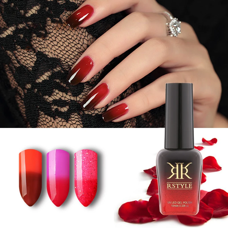 Rstyle 10 мл гель Лаки для ногтей t01 30 Хамелеон Температура изменение Гели uv Nail Soak Off