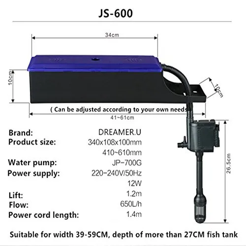 JS 600 Nicrew sunsun JS 400/600 фильтр для аквариума ультра-тихий погружной насос циркуляционный насос для аквариума внешний фильтр 220-240 В - Цвет: JS 600