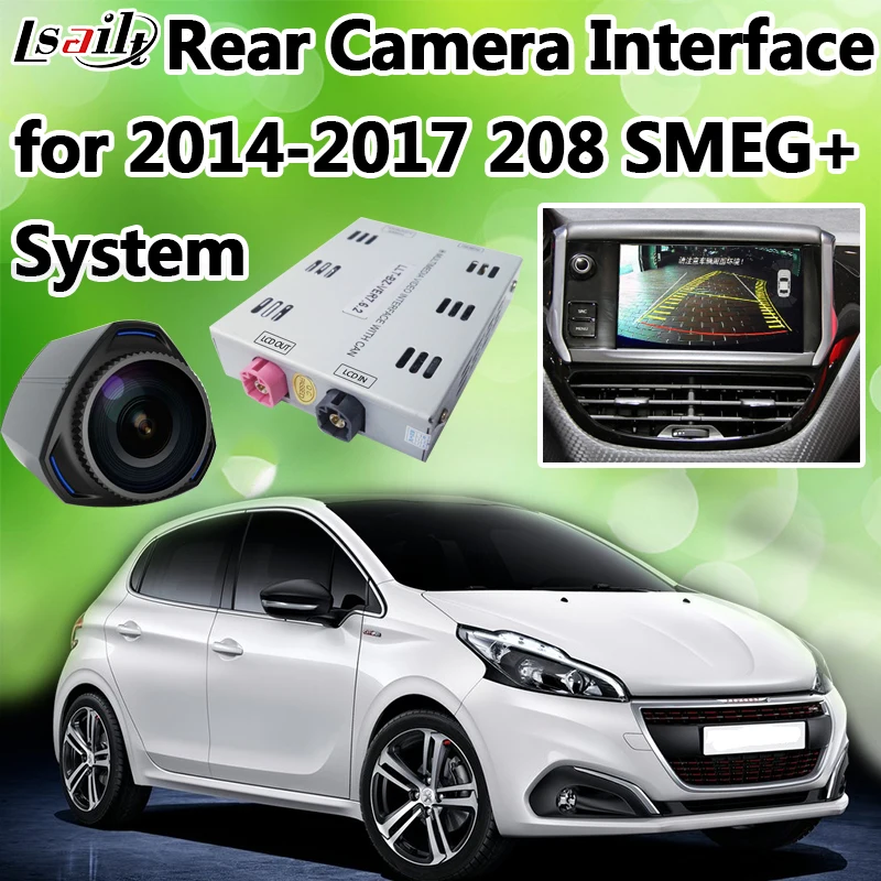 Интерфейс обратной камеры для 2014 2017 Peugeot 208 (SMEG +) поддержка 360 панорамные