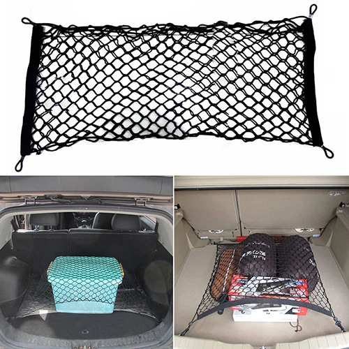 Car Elastic Mesh Cargo Net Holder Trunk Auto Storage For Ford Fusion GT KA Kuga Maverick Mondeo ST Mustang Taurus X Thunderbird |