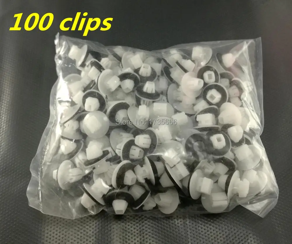 100 шт. белые молдинговые зажимы с герметиком для Suzuki SX4 Grand Vitara TOYOTA YARIS|moulding clips|panel