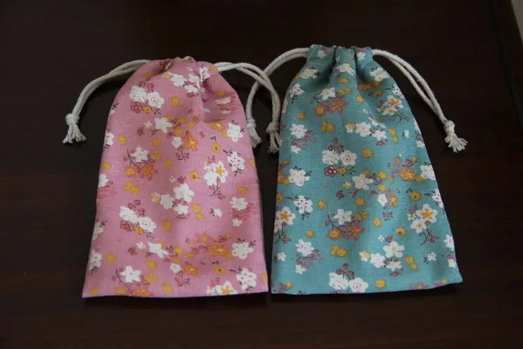 Розового и голубого цвета с цветочным принтом из льна ювелирное изделие подарок