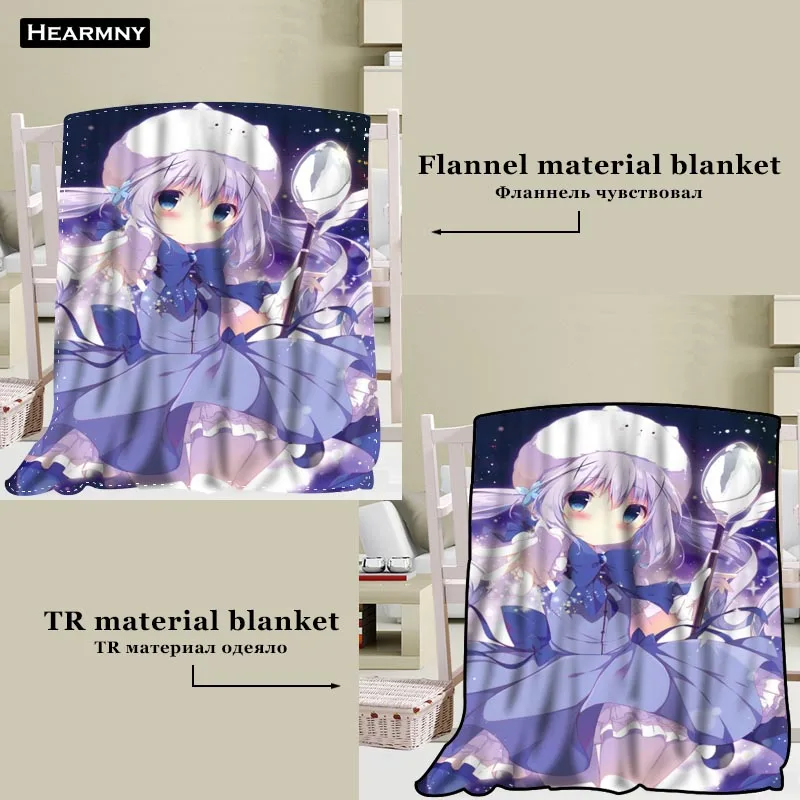 Gochuumon Wa Usagi Desu Ka одеяла с 3D принтом мягкое одеяло для дома/дивана/постельных