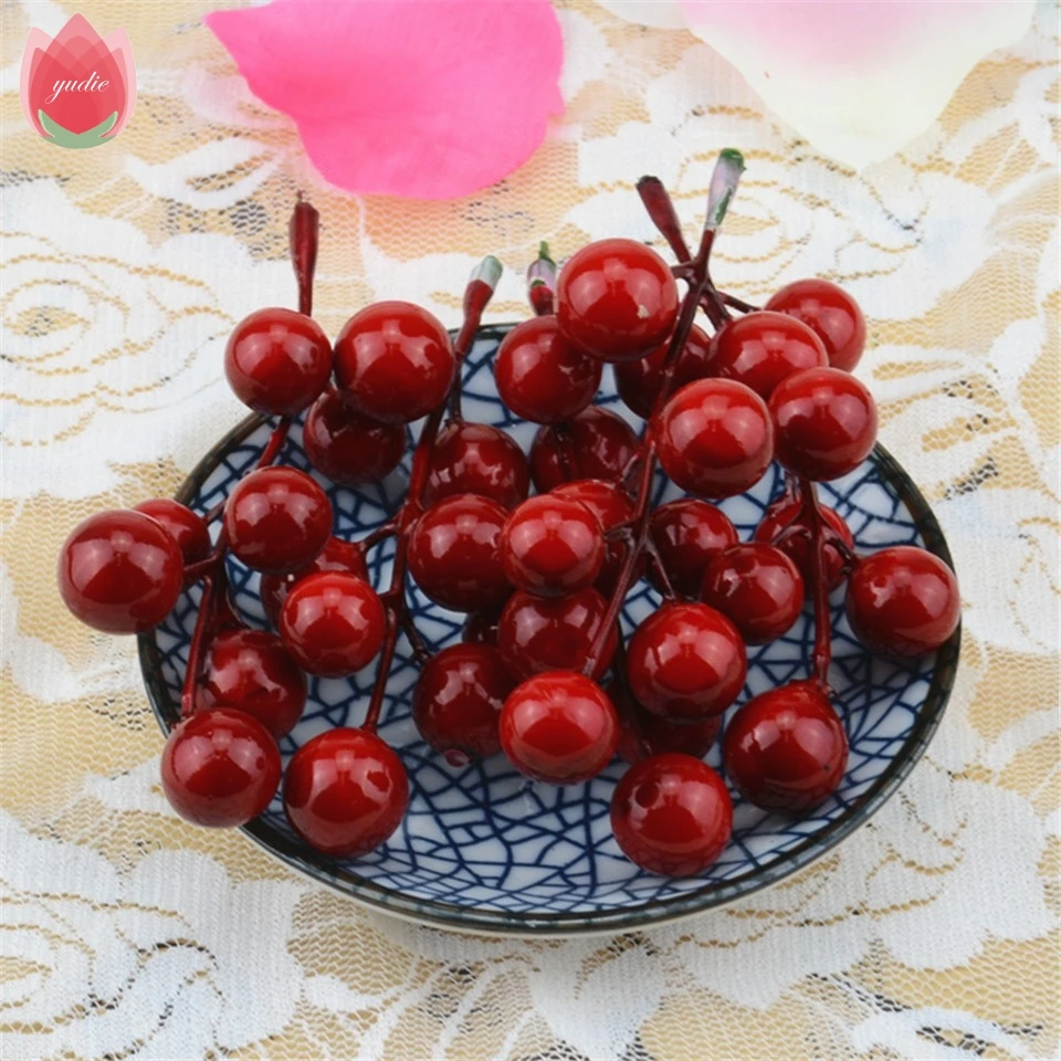 10 шт(1 шт = 7 головок) искусственные ягоды Бакка букет для свадебного украшения DIY гирлянды Розы Декоративные моделирования Ремесло Цветы