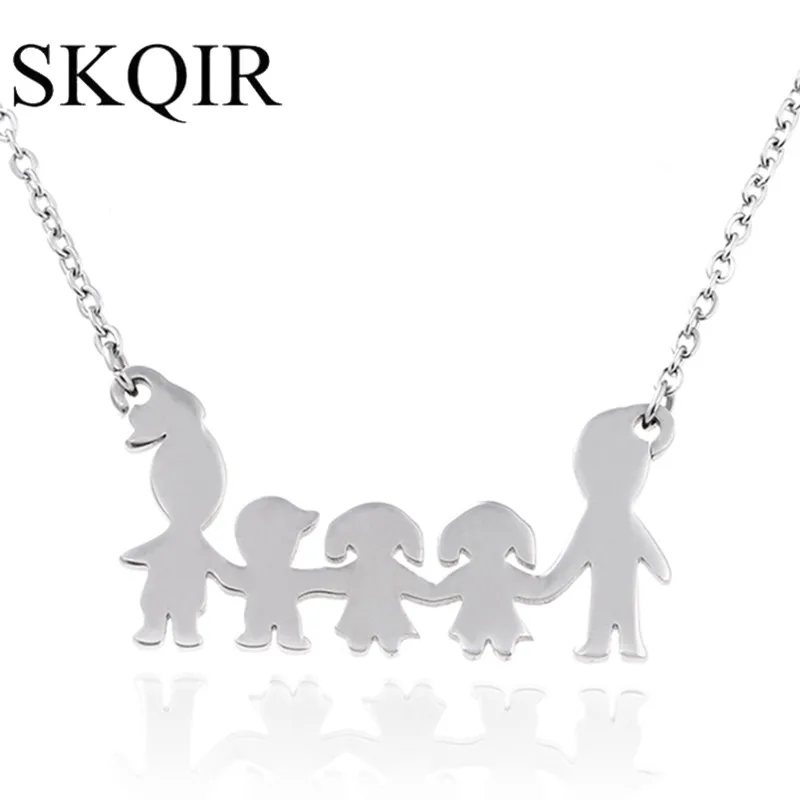 Романтическая Подвеска для всей семьи с 5 фигурами кулон в виде сердца розовое