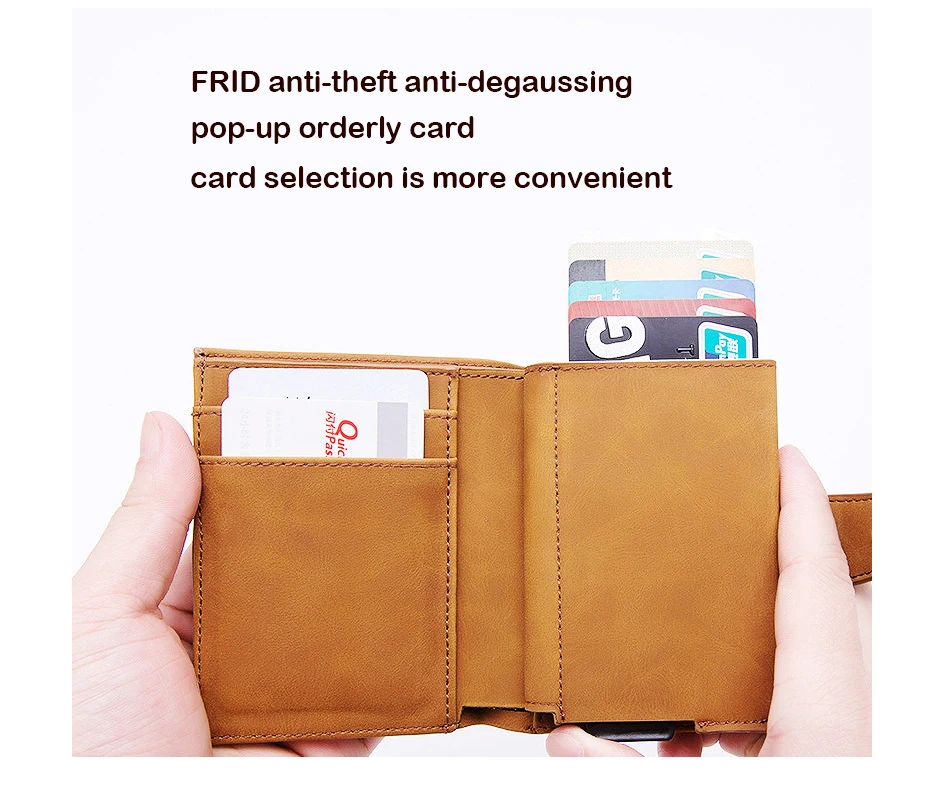 KEEBREAK защита от RFID алюминиевый мужской держатель для карт id держатель для банковской кредитной карты Чехол Мужской кожаный карманный минималистичный кошелек