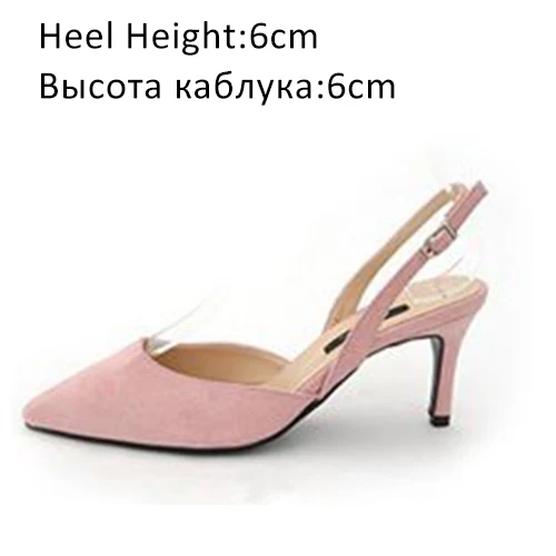 Pink Shoes 6cm Женские босоножки на высоком каблуке; Летние Брендовые женские туфли-лодочки; вечерние туфли на тонком каблуке с острым носком без шнуровки; офисные женские модельные туфли; большие размеры - Цвет: Pink Shoes 6cm