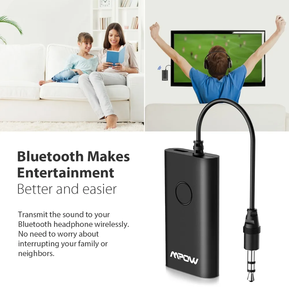Беспроводной Bluetooth передатчик Mpow MBT17 аудио музыкальный адаптер с портом 3 5 мм/Aux