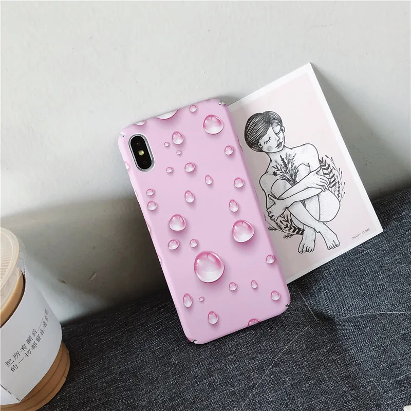 Жесткий чехол для телефона с 3D каплями воды и дождя iphone x xs max xr 10 Хрустальная
