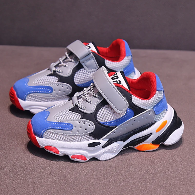 ULKNN Boys shoes autumn new Korean children's soft bottom breathable sports shoes girls mesh casual shoes big Kids baby
