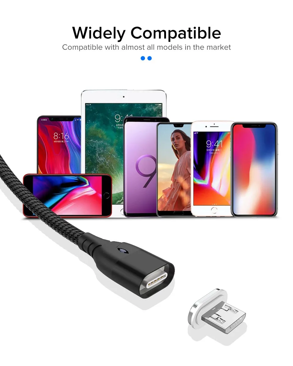 Магнитный кабель Venroii 3A Micro usb type C для быстрой зарядки type-C магнитное зарядное устройство для телефона USB C для samsung huawei P20 Xiaomi OnePlus