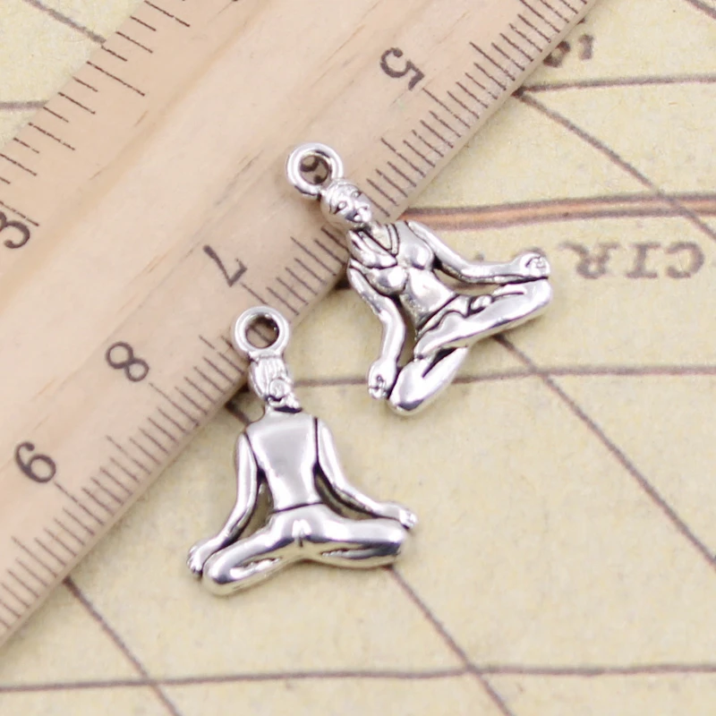 

20 штук подвески для йоги практикующий 20x16 мм Тибетский серебристый цвет Кулоны из нержавеющей стали под старину, подходят для изготовления ювелирных изделий, сделай сам, ручная работа