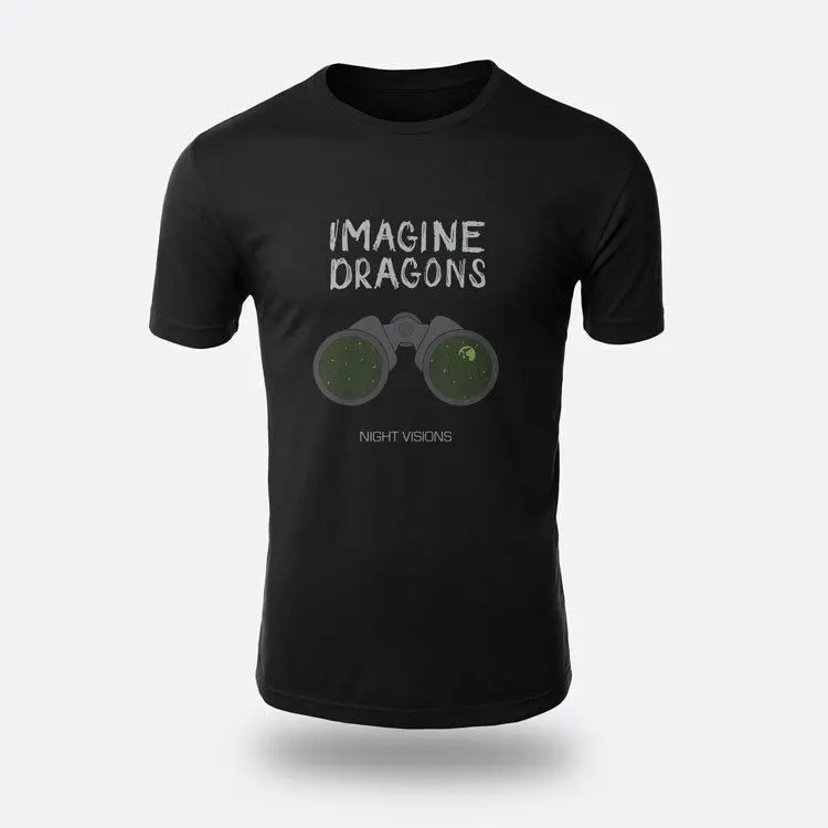 Представьте Драконы Night Visions рок черный Для мужчин топы летом прохладно смешные