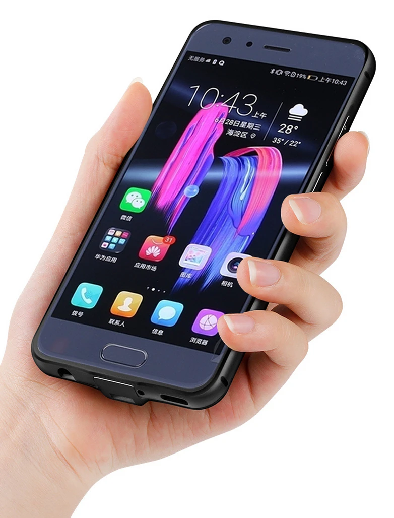 Чехол для аккумулятора huawei honor 8 6000 мАч металлический каркас запасное зарядное
