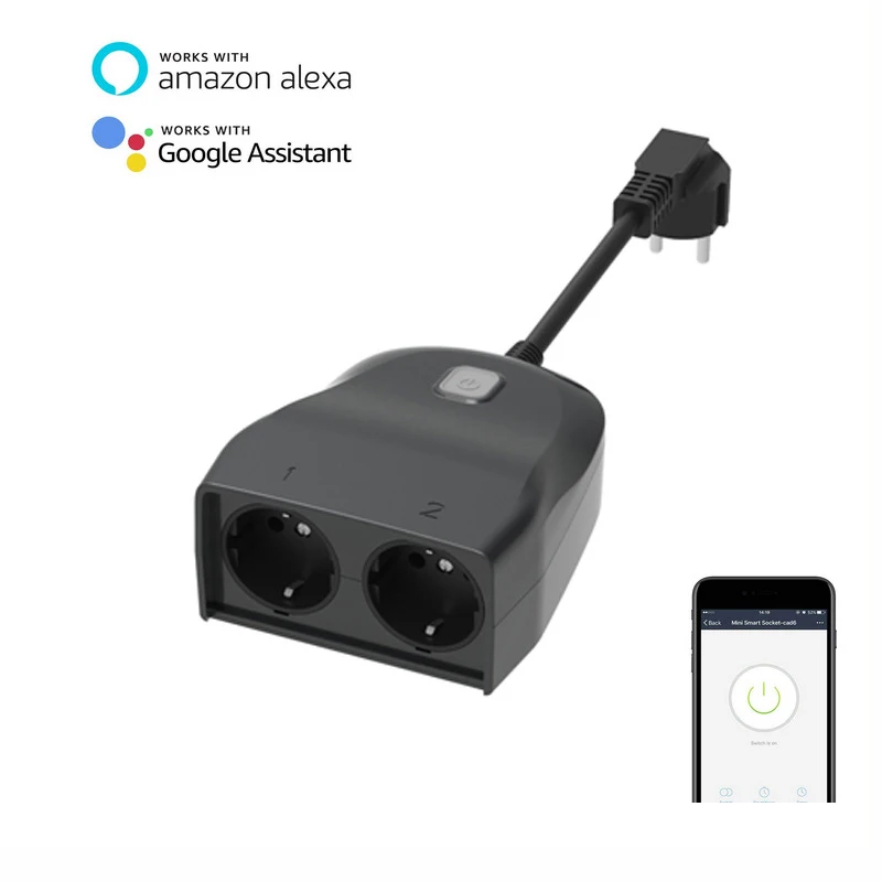 Умная Wifi розетка IP44 наружная приложение дистанционное управление 2 ЕС AC монитор