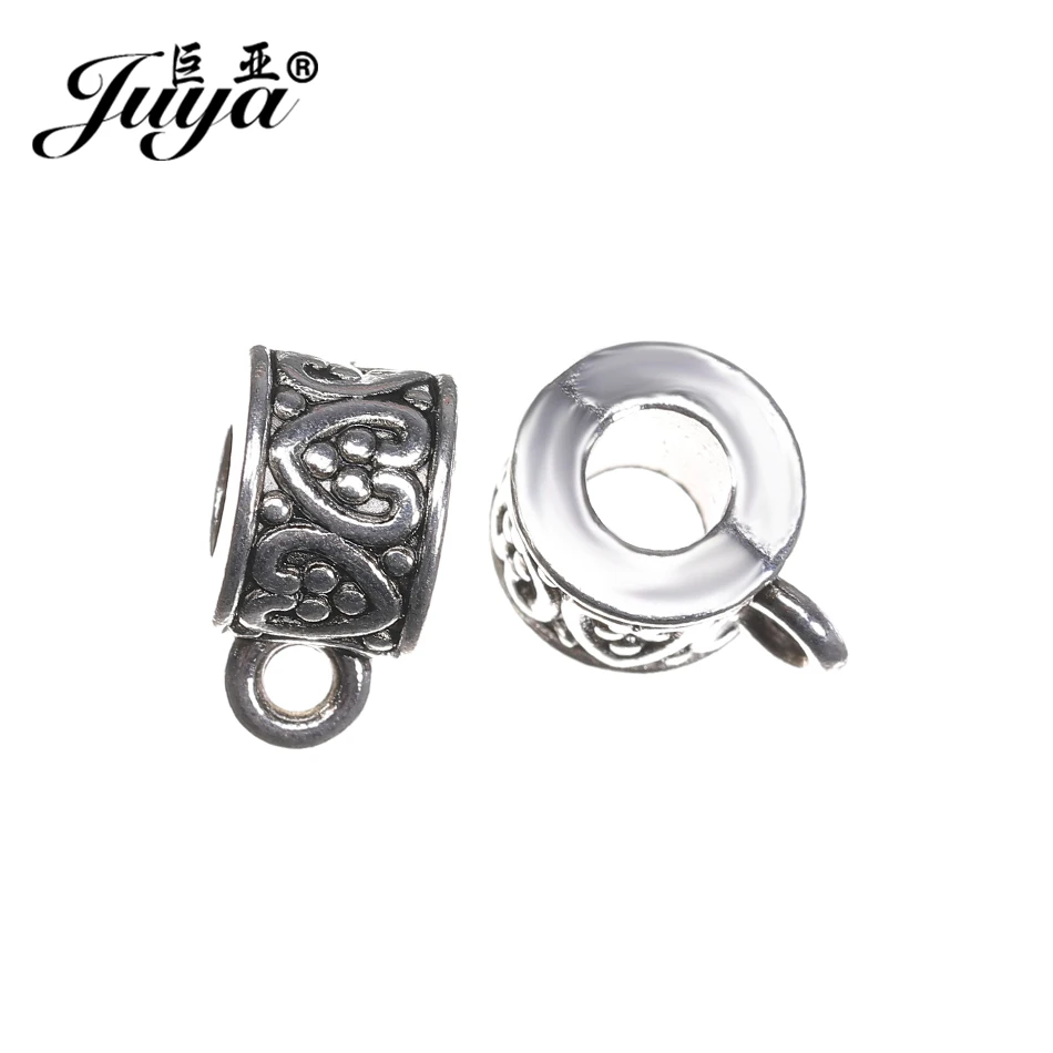 

JUYA Metal Zinc Alloy Connectors for Bracelet Diy Making 13x7.5mm 10pcs/lot Ancient Silver Carved Heart Connector Charms DA0001