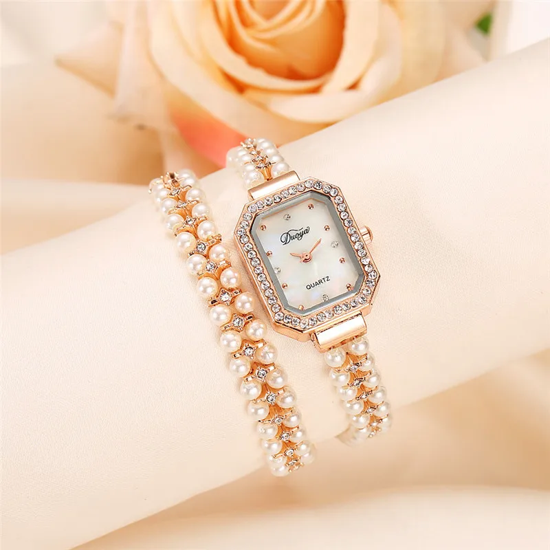 

Quartz Watch Women Luxury Brand Gold Pearl Jewelry Steel Bracelet Wristwatch Fof Girls Gift Crystal Casual Hours Montre Femme #A