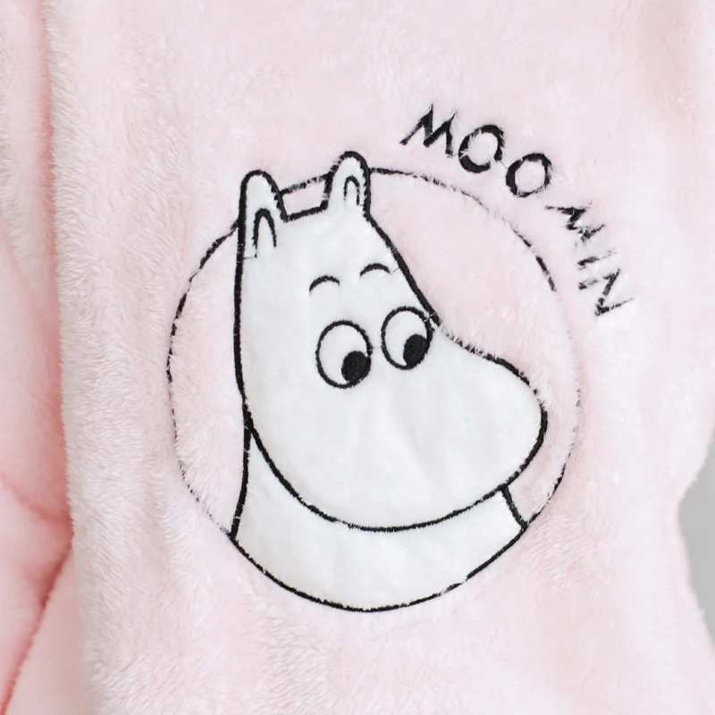 Moomin, зимние толстые теплые женские пижамные комплекты, коралловый бархатный костюм, фланелевые женские пижамы с длинным рукавом и мультяшным медведем