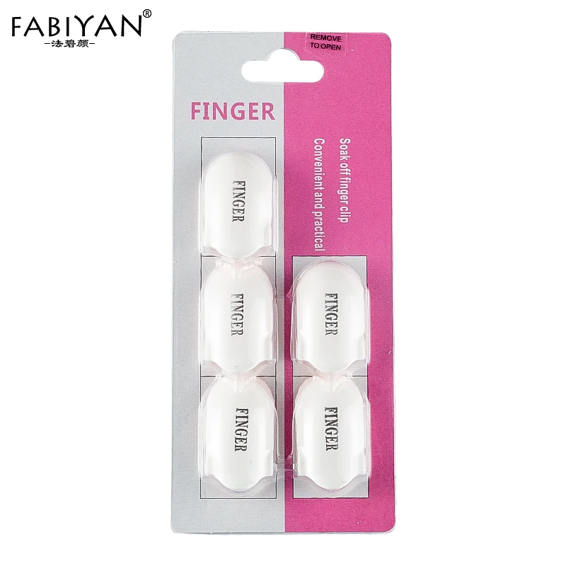 Nail Art Soak Off Finger cap Клип средство для снятия УФ гель-лака Советы Маникюр многоразовые сенсорный экран обертывание инструменты 5 шт/набор Белый пластик