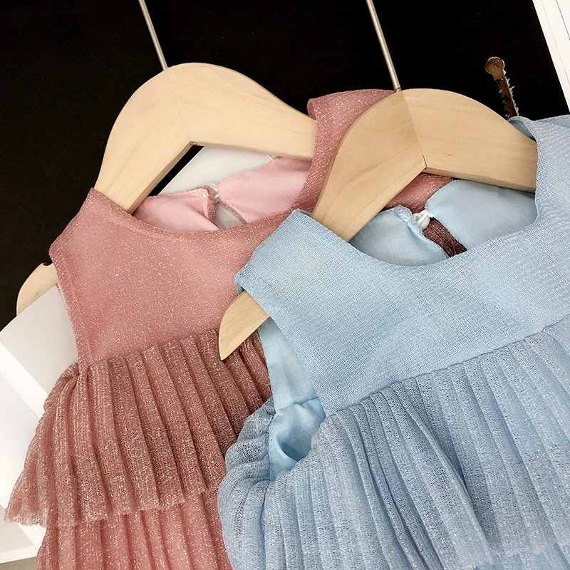 Baby Girl Chiffon Dress Fashion New Children's Girls Sleeveless Party Dresses Kids for 2 3 4 5 6 Years | Детская одежда и