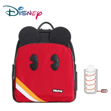 7 Disney USB сумка для подгузников, рюкзак для мам и мам/Сумка для подгузников для путешествий, рюкзак для ухода за ребенком, Сумка с USB подогревом, большая емкость, бутик - Цвет: 7