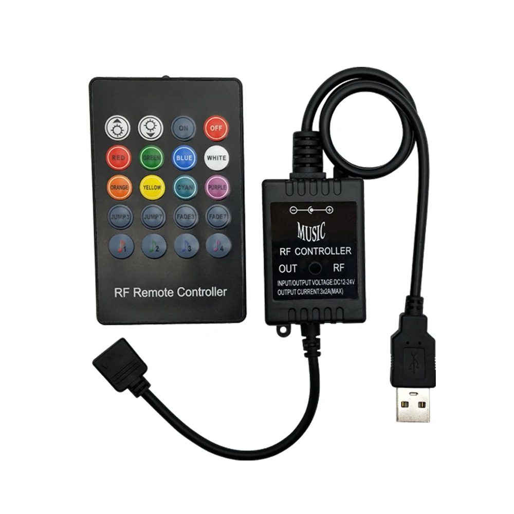 20 клавиш USB Led RGB контроллер DC 5V RF музыкальный звуковой сенсор пульт