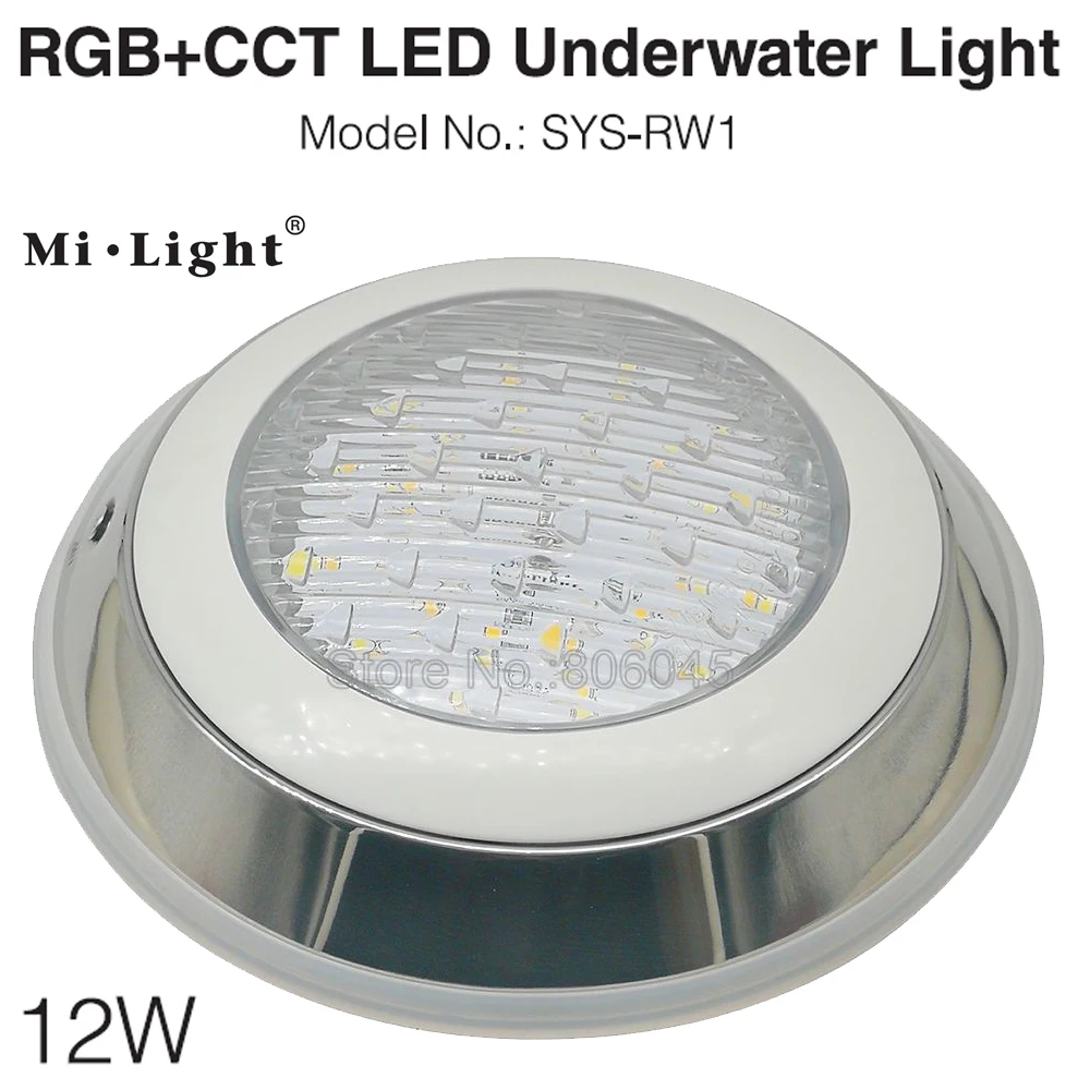 

Milight SYS-RW1 DC24V 12W RGB+CCT Underwater LED Light Swimming Pool Lamp IP68 2.4G Remote / DMX512 / WiFi APP Alexa Control