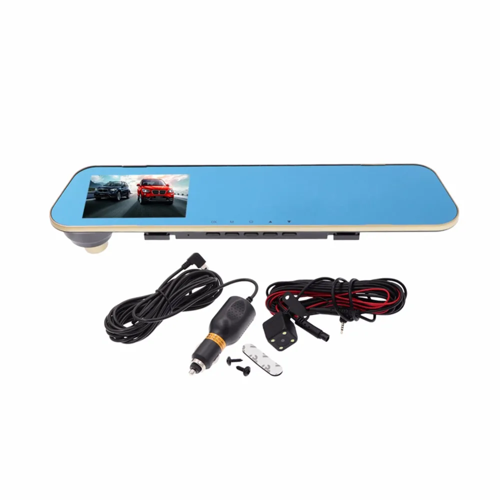Автомобильный видеорегистратор Камера Dash Cam Full HD 1080 P RGB 4 дюйма зеркало заднего