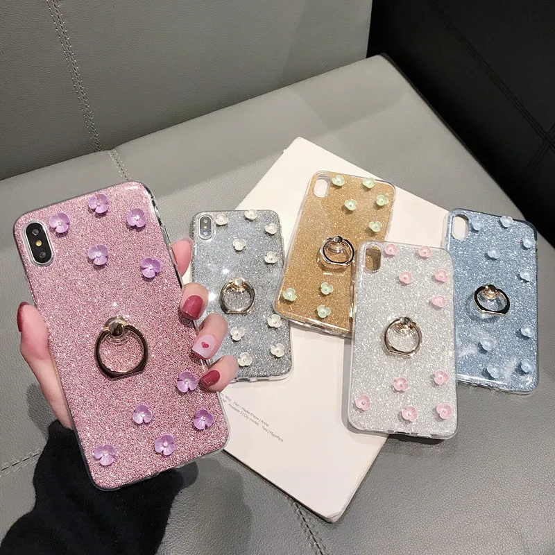 Блестящий чехол с цветами для Xiaomi Redmi Note 5 6 Pro 6A чехлы 5A Y1 S2 4 3 Plus 4X 4A 3X 3S 2 кольцом
