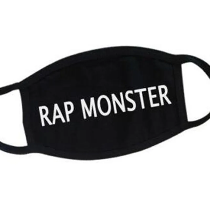 Унисекс хлопок Пылезащитная маска для лица Kpop "V" "RAP MONSTER" "SUGA" Письмо Bangtan мальчики счастливые женщины мужчины черные маски