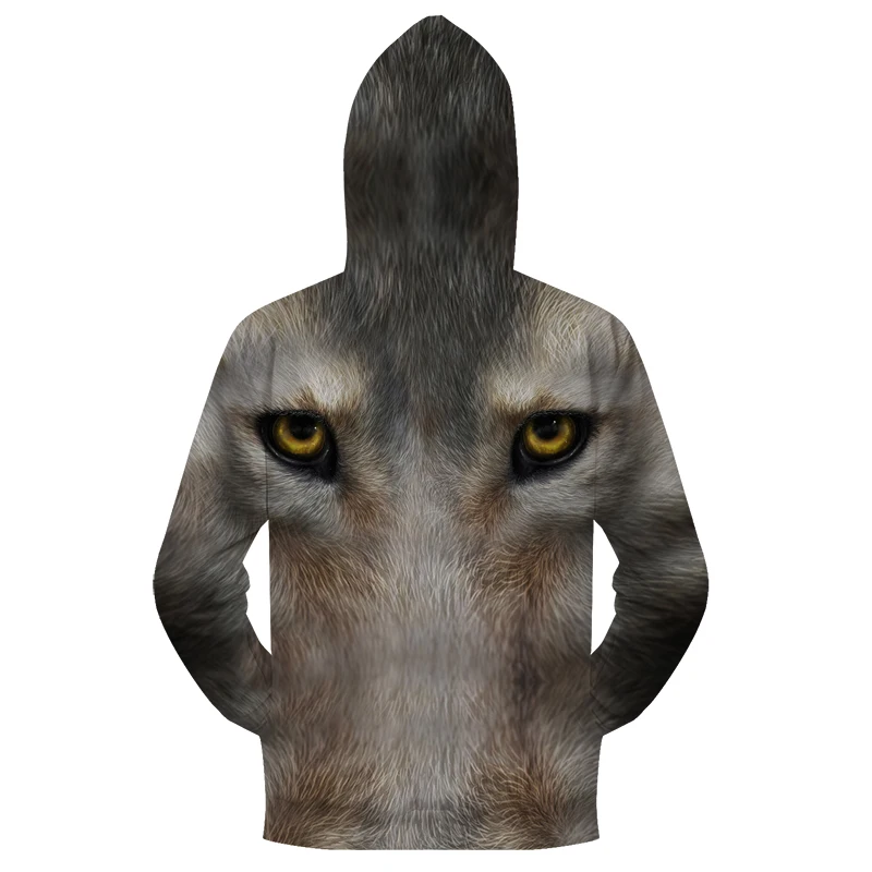 Худи с 3D-принтом I have no family от KhaliaArt Wolf Мужская толстовка на молнии свитшот