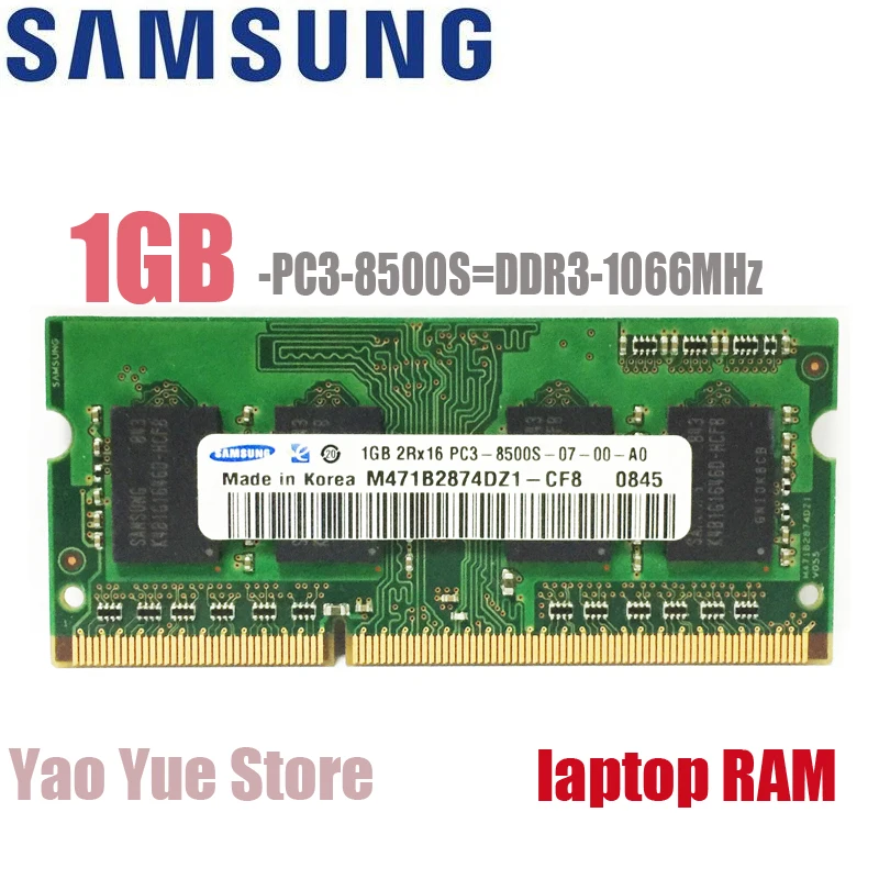 Samsung ноутбук 1 Гб 2 1G 2G PC3 8500S 10600S 12800S DDR3 1066 МГц 1333 1600 ECC Модуль Памяти RAM|Оперативная