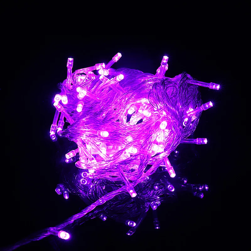 

10m 100led Purple White Colorful Outdoor Starry Lights Strings Christmas Wedding Festival Happy Birthday Decoration LED Lights