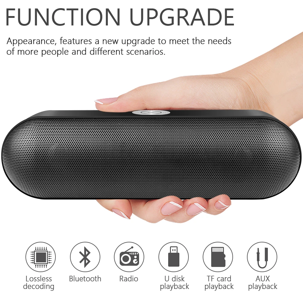 TOPROAD мини портативный Bluetooth динамик с микрофоном беспроводной 3D стерео объемный