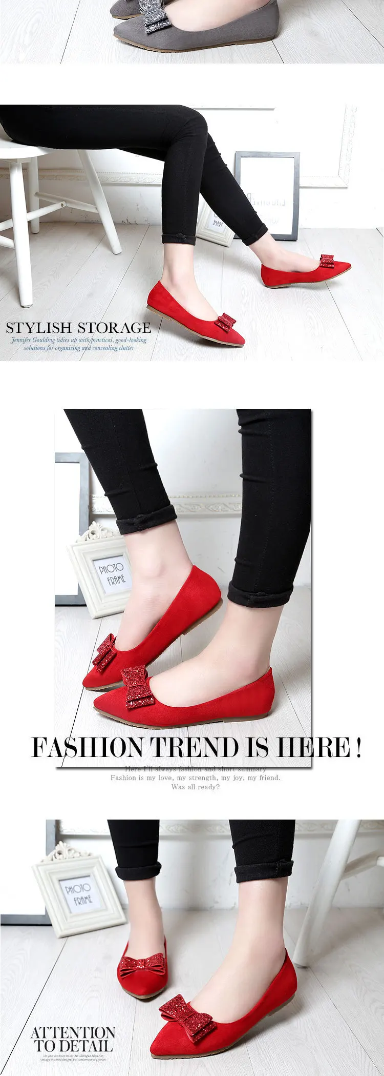 Women's wedding shoes spring new red wedding shoes flat Korean version of the bow single shoes large size women's shoes