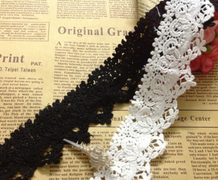 

5 yards 4cm 1.57" wide white cotton lace trim ribbon 17240L4K101