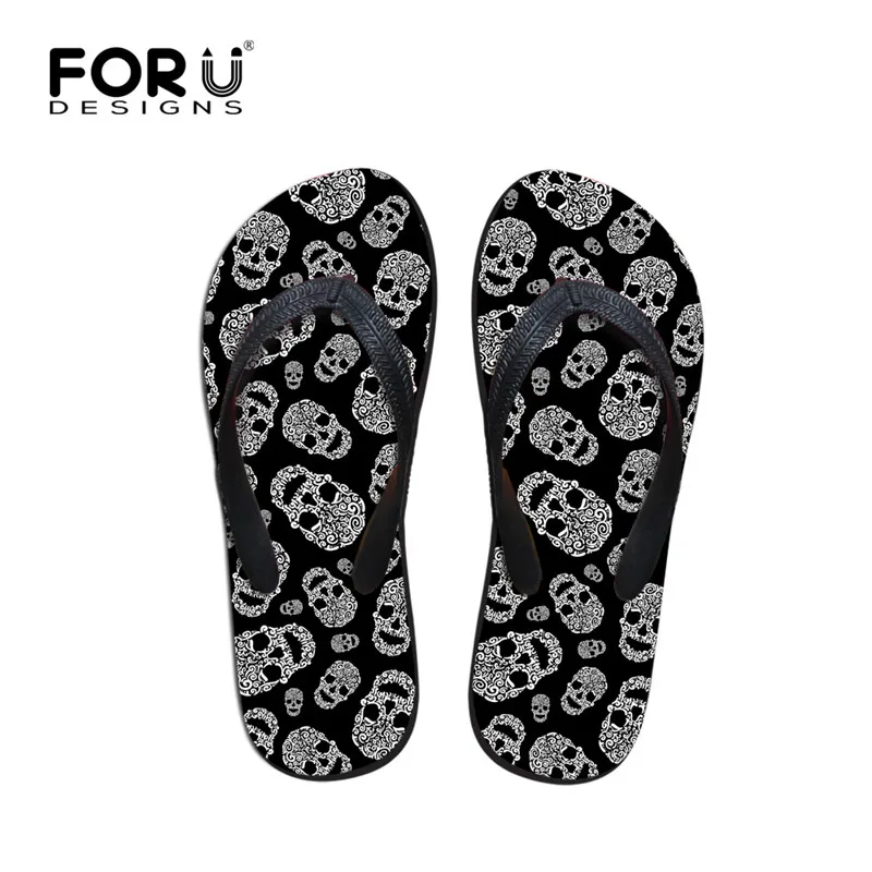 FORUDESIGNS/летние пляжные шлепанцы для мужчин модные мужские с принтом в виде черепов