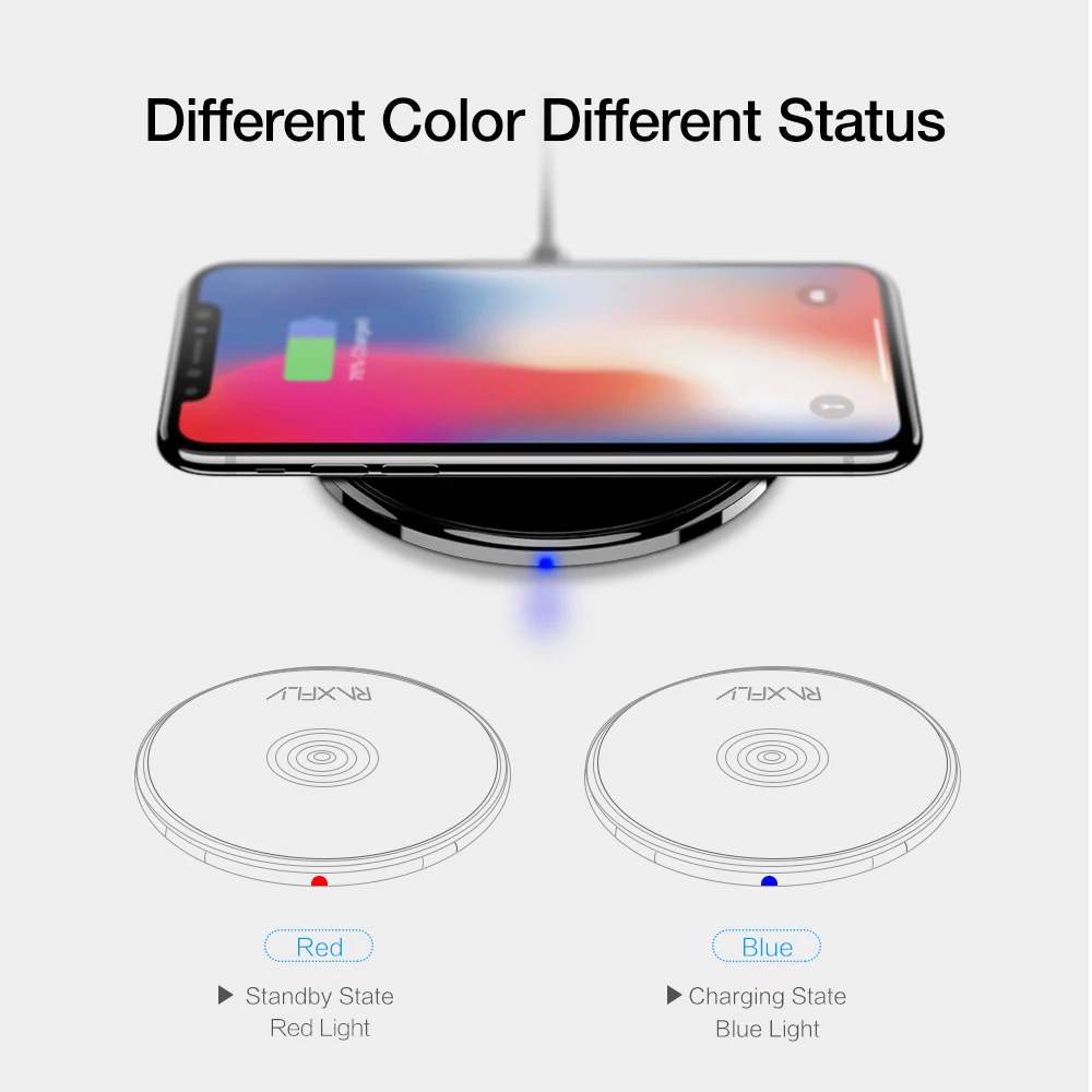 Беспроводное зарядное устройство RAXFLY Qi для iPhone X 8 роскошное 5 Вт Samsung Galaxy S8 S7 Edge