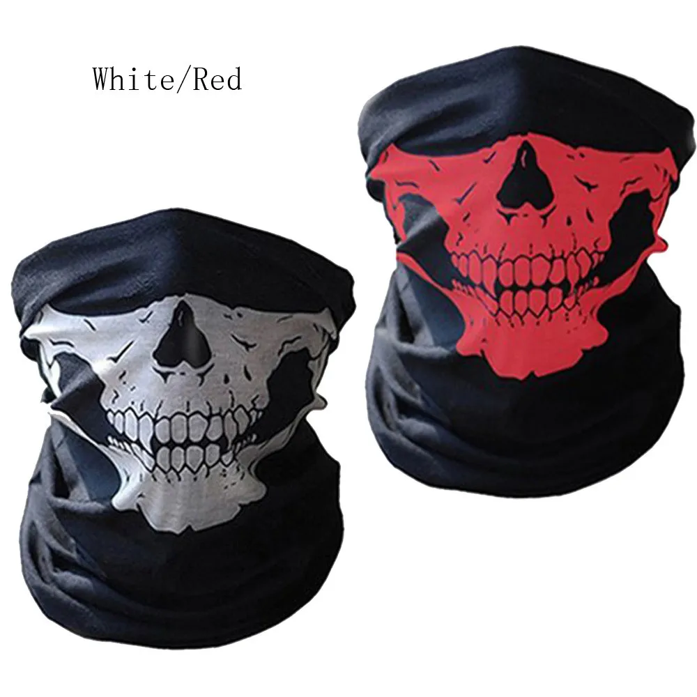 2pcs Halloween Scary Mask Festival Skull Masks Skeleton Outdoor Motorcycle Bicycle Multi Scarf Half Face Cap Neck XTN | Дом и сад