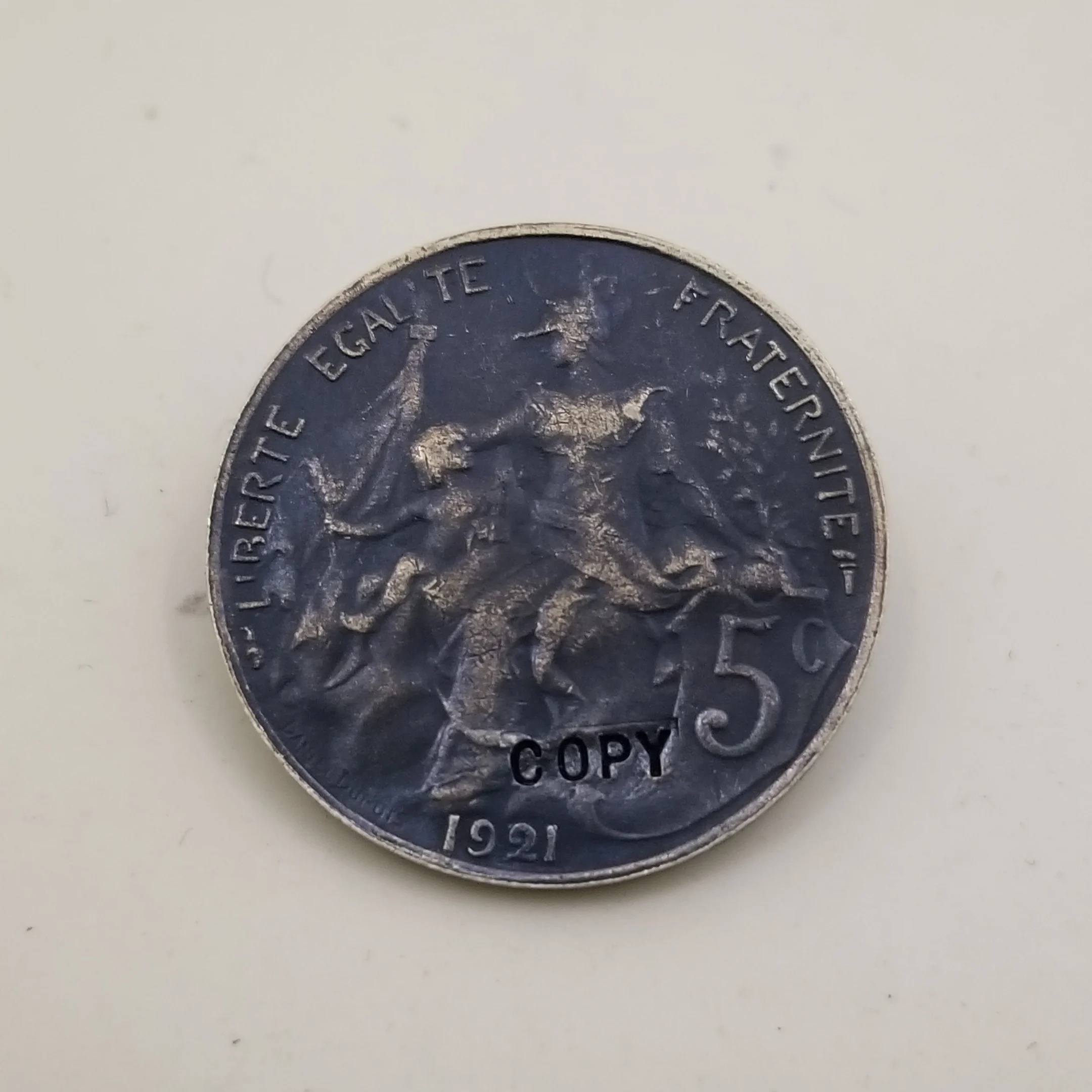 1921 Франция 5 Centimes копии монет памятные монеты-копии монет