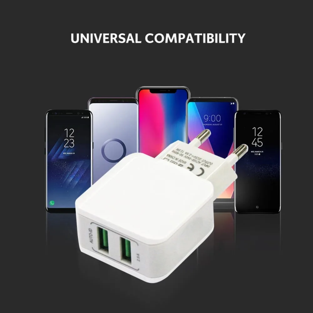 Стильный 2USB Quick Charge 12 5 W 2.5A защитное зарядное устройство для iPhone быстрой зарядки