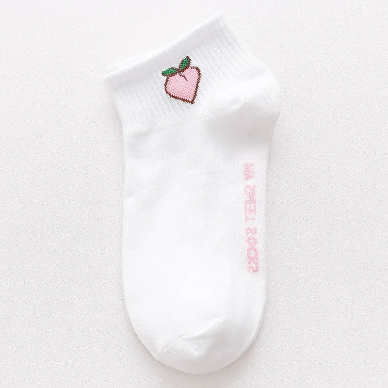 Женские носки, хлопковые носки, короткие, Харадзюку, Chaussette Femme Courte Calcetines Mujer Divertido, хипстерские, для скейтборда, до лодыжки, забавные, кавайные - Цвет: Peach