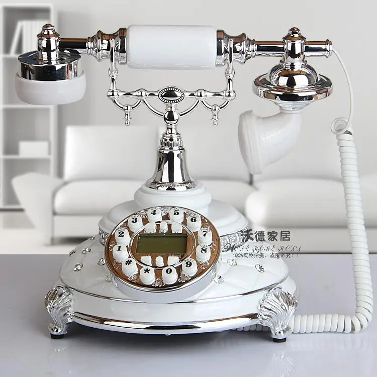 Новый европейский старинный стационарный Ретро Модный белый кирпич телефон