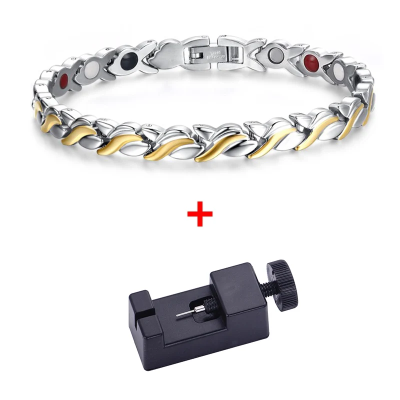 Bracelet and Tool 21 см здоровые магнитные браслеты скрученные браслеты для мужчин и женщин нержавеющая сталь германий цепочка на руку цепи Голограмма Мощность ювелирные изделия - Окраска металла: Bracelet and Tool