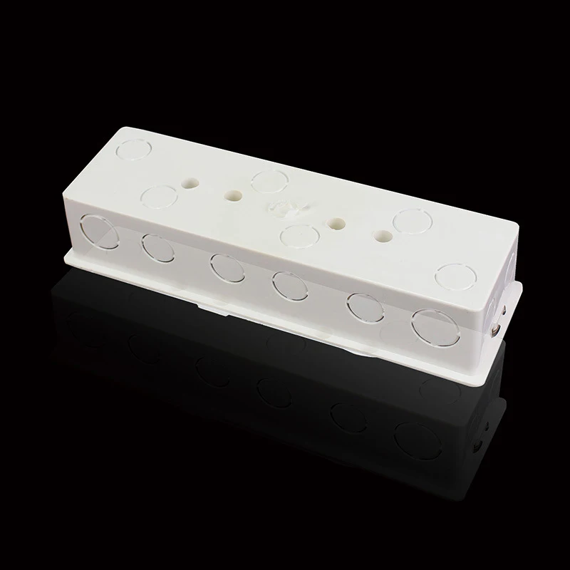 4pcs Universal Concealed Bottom Box Grey White 3-Gang Junction Square Cassette Dark |