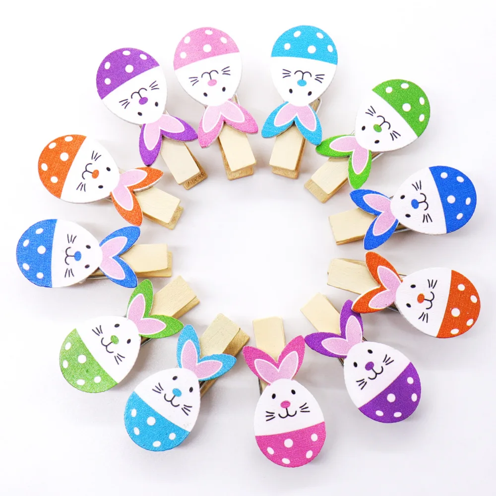 Деревянные зажимы для яиц и кроликов 12 шт./лот одежды фотобумага прищепка